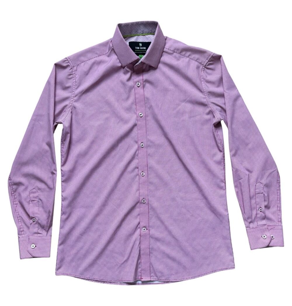 Tom Baine Shirt Mens Small Pink Button Up Performance Slim Fit Comfort